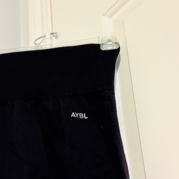 AYBL Womens Motion Seamless Black High Waisted Ribbed Knit Compression Leggings - Picture 5 of 8